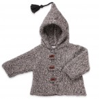 Baby hoody coat, flecked grey color