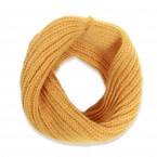 Yellow snood scarf for kids made from wool and alpaca
