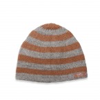 Grey and camel colors baby toddler children stripped cap made from alpaca wool