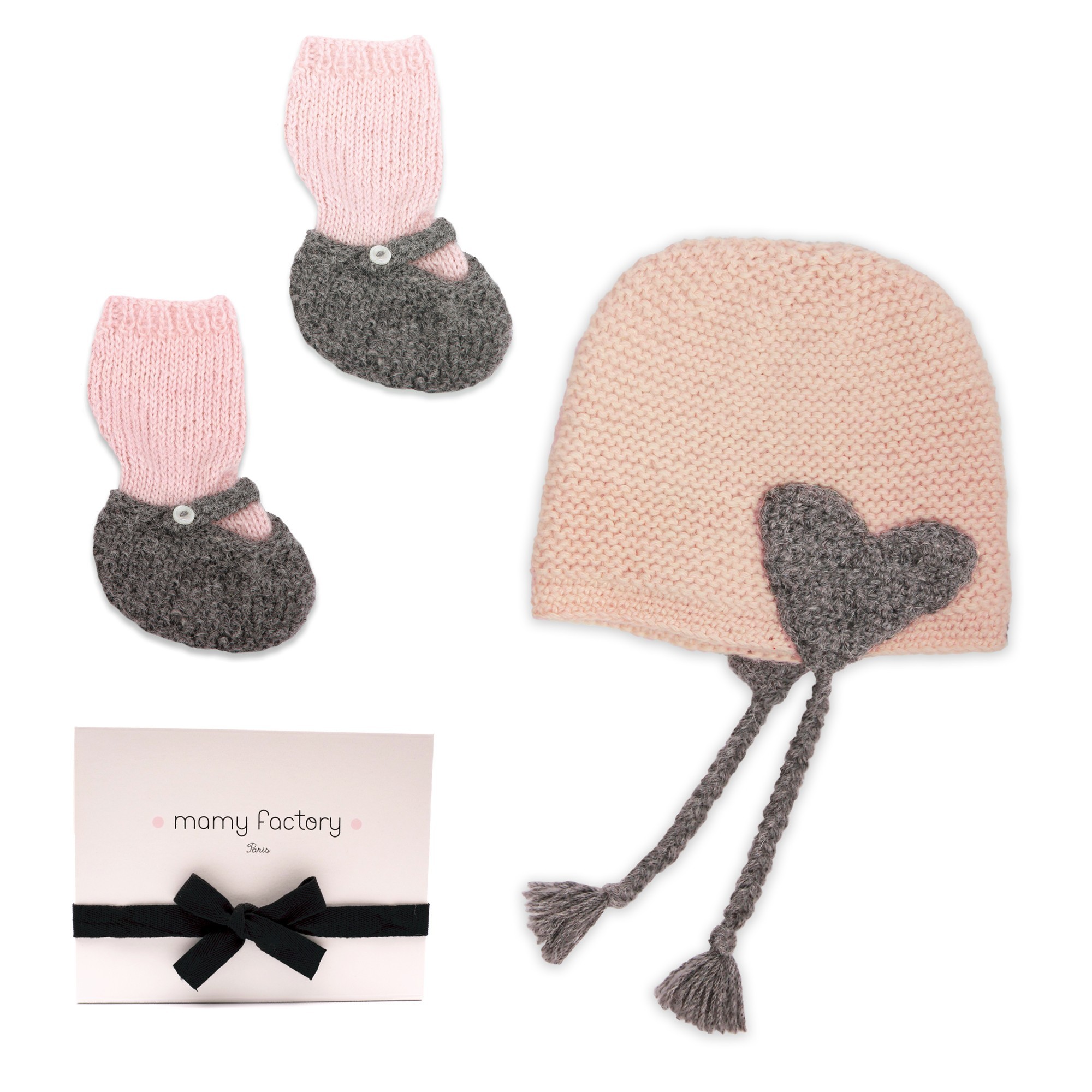 rose et gris; Bonnet Séraphine