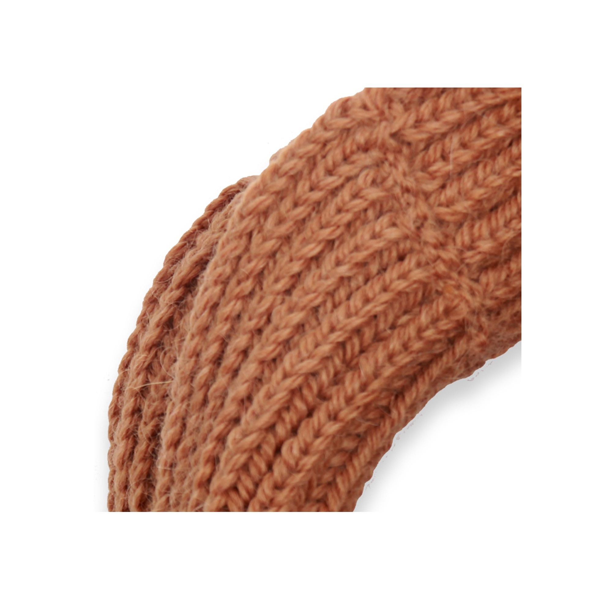 Camel snood scarf for kids hand knitted from alpaca & wool in France