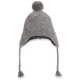 Baby peruvian cap knitted in moss stitch made from wool and alpaca - Grey