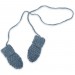 Petrol blue baby sheperd vest, mittens and cap made from wool and alpaca with wood buttons