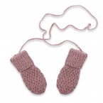 Baby mittens / gloves knitted in moss stitch made from wool and alpaca - Light purple 