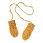 Baby mittens knitted in moss stitch made from wool and alpaca - Yellow