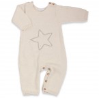 Natural white baby playsuit made from 100% alpaca yarn