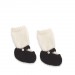 Baby Dress with short and butterfly shaped sleeves and ballerinas slippers made from 100% alpaca natural white