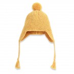 Yellow baby peruvian hat made from wool and alpaca