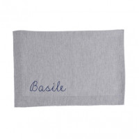 Couverture bébé personnalisable grise broderie prénom idée cadeau naissance