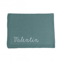 Couverture bébé personnalisable vert sapin 100% alpaga cadeau de naissance