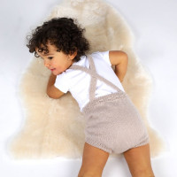 Félicie rompers for baby - natural white color - made from 100% cotton