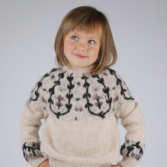 French and Japanese PDF Pattern - Bucolique Sweater for kids