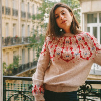 French and Japanese PDF Pattern - Bucolique Sweater for women