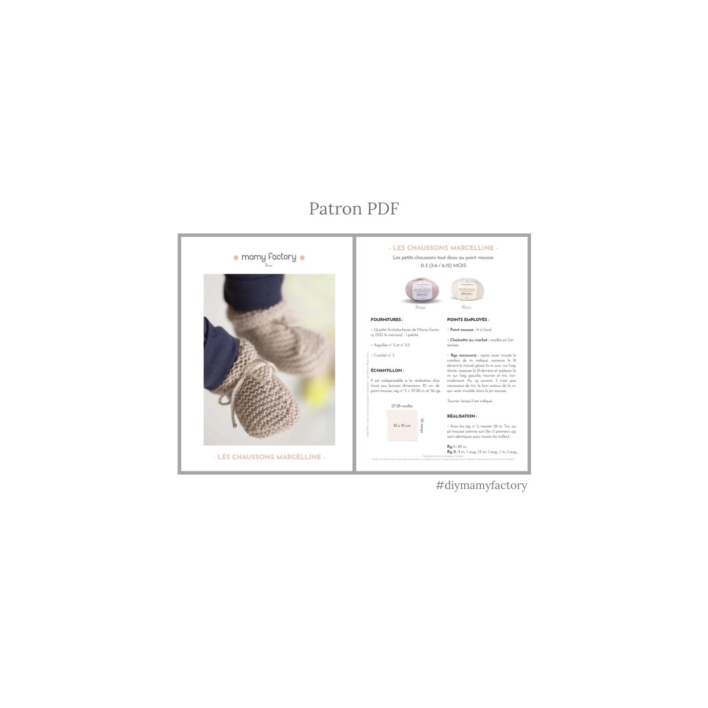 Kit de tricot Bébé (confirmé) - Chaussons bébé