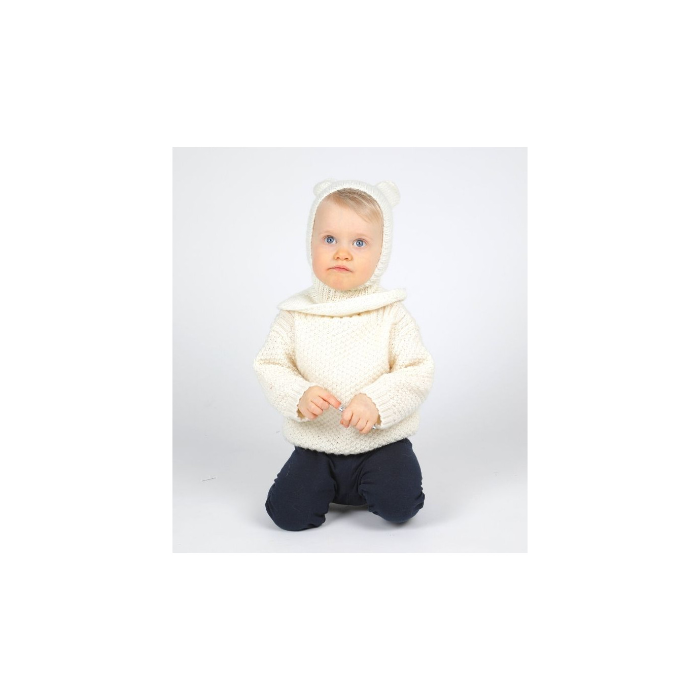 Grossiste Cagoule en tricot à motif écouteurs pour bébé et enfant