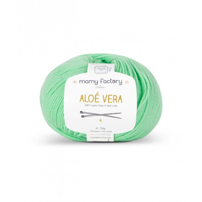 Laine naturelle Aloe Vera - Mamy Factory - Vert Anis