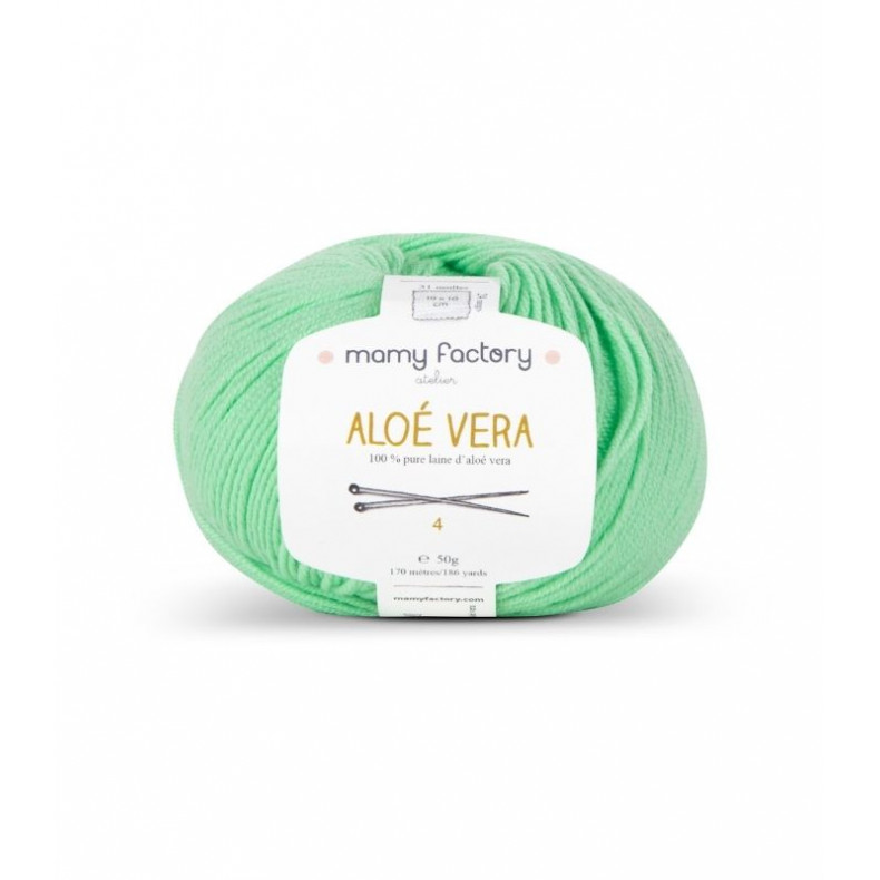 Laine naturelle Aloe Vera - Mamy Factory - Vert Anis