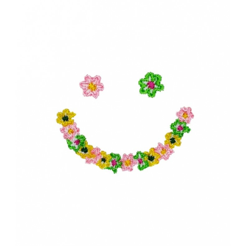 Body brodé smiley à  fleurs - coton bio