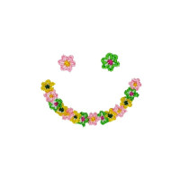 Body brodé smiley à  fleurs - coton bio