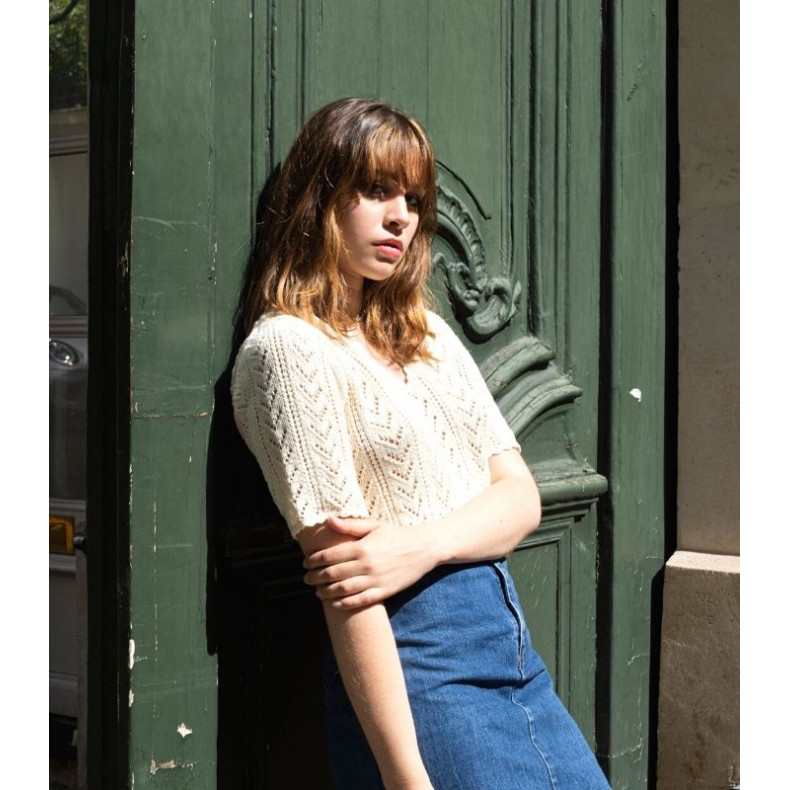 French Knitting pattern - Croptop Alice