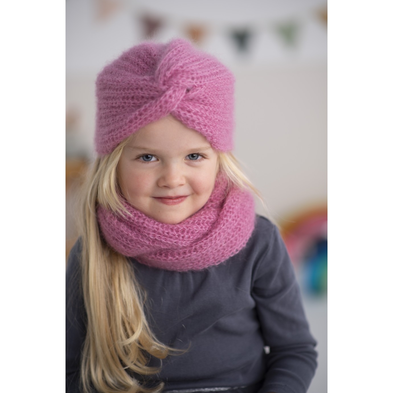 Kit turban amelie au tricot pour enfants