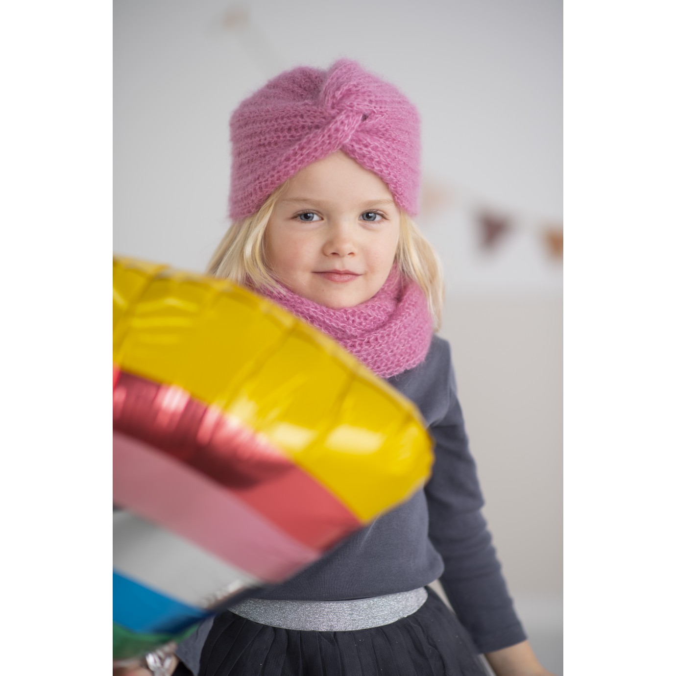 Kit turban amelie au tricot pour enfants