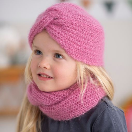 Kit turban amelie au tricot pour enfants