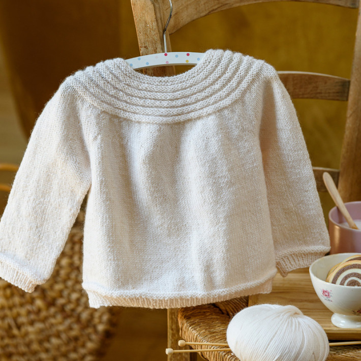 Kit débutant tricot pull Mini Mila pour enfants en laine mohair