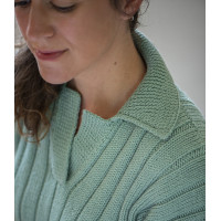 Modèle tricot PDF - Pull Polo Noemie