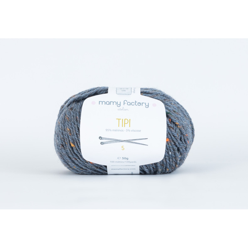 Pelote de laine Tipi - BLEU GRIS