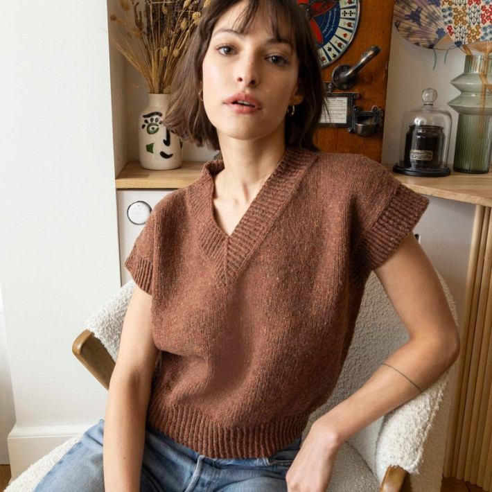 Modèle tricot PDF - Pull Débardeur Natacha
