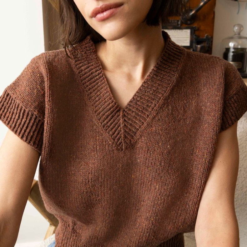 Modèle tricot PDF - Pull Débardeur Natacha