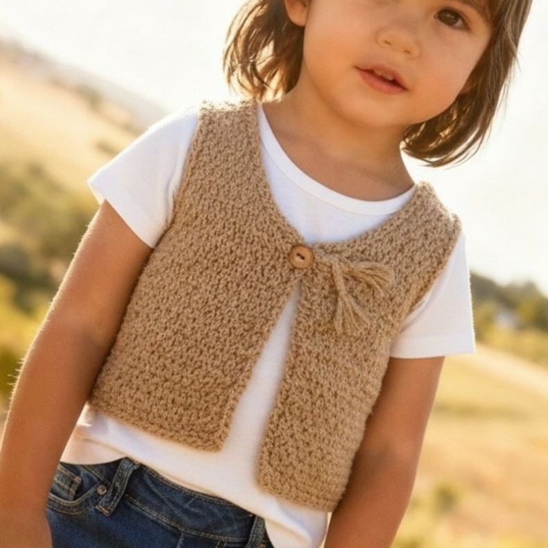 Dark grey baby cardigan shepherd made from wool and alpaca with olive wood button