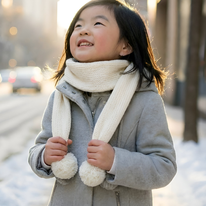 Emile scarf for baby - natural white color