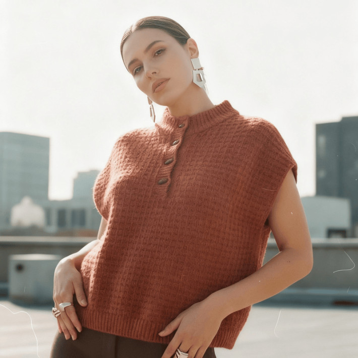 Modèle tricot PDF - Pull Débardeur Armelle