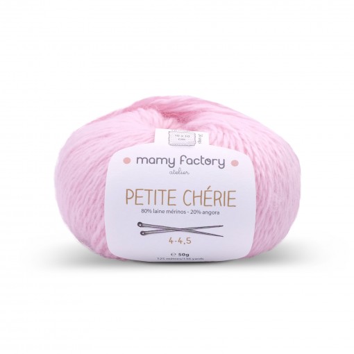 Laine naturelle Petite chérie - Mamy Factory - Rose bonbon