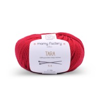 Laine naturelle Tara - Mamy Factory - Rouge carmin