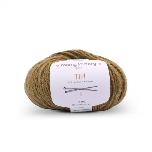 Laine naturelle Tipi - Mamy Factory - Vert mousse