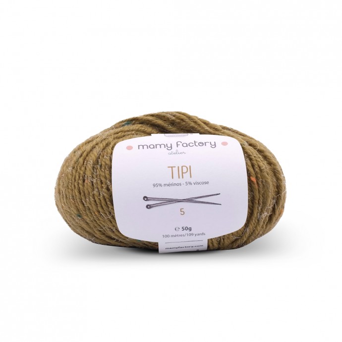 Laine naturelle Tipi - Mamy Factory - Vert mousse