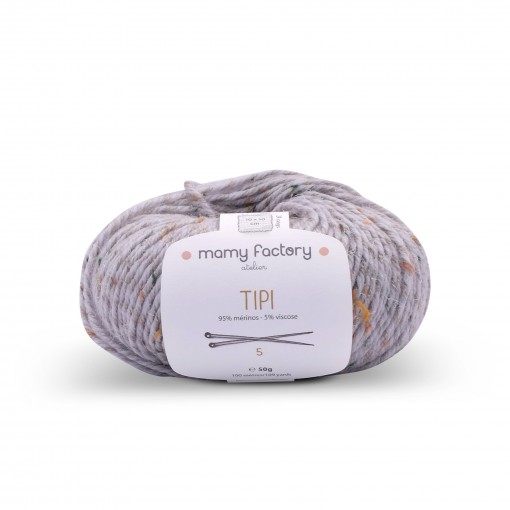 Laine naturelle Tipi - Mamy Factory - Gris souriceau