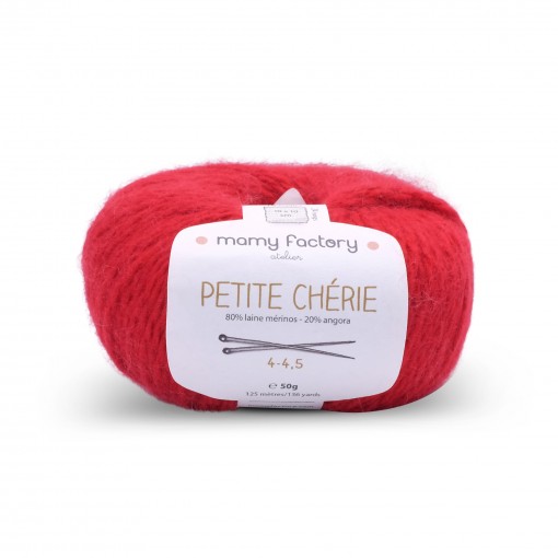 Laine naturelle Petite chérie - Mamy Factory - Rouge