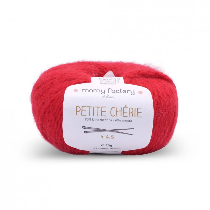 Laine naturelle Petite chérie - Mamy Factory - Rouge