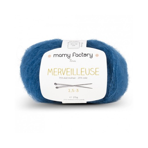 Laine naturelle Merveilleuse - Mamy Factory - Bleu Canard