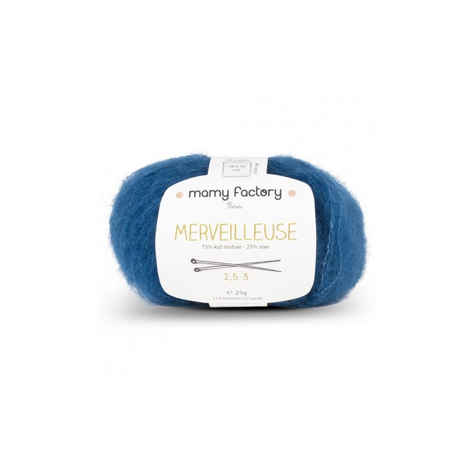 Laine naturelle Merveilleuse - Mamy Factory - Bleu Canard