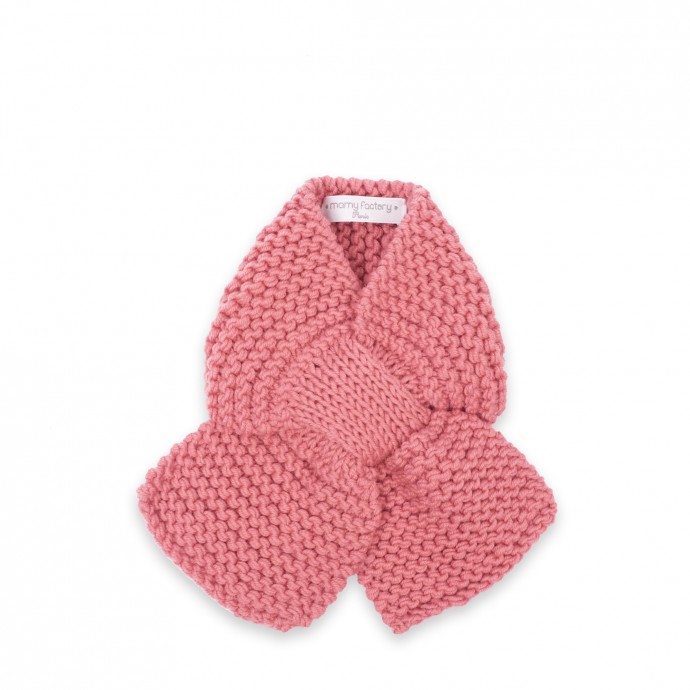 Léontine scarf for baby - Candy pink color - Merino wool