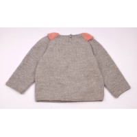 Pierre sweater grey and pink made from alpaca back