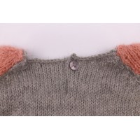 Pierre sweater grey and pink made from alpaca detail 3