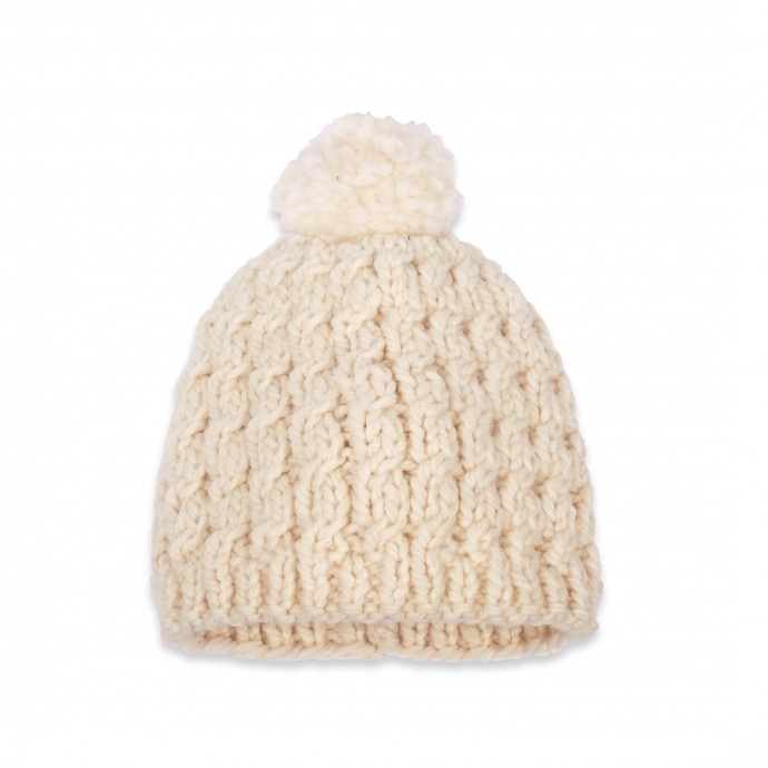 Gabriel cap for baby - natural white color - wool