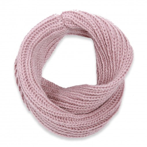 écharpe snood enfant mauve tricoté en laine et alpaga très doux et chaud 