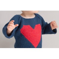 Agénor sweater navy blue with red heart worn 2